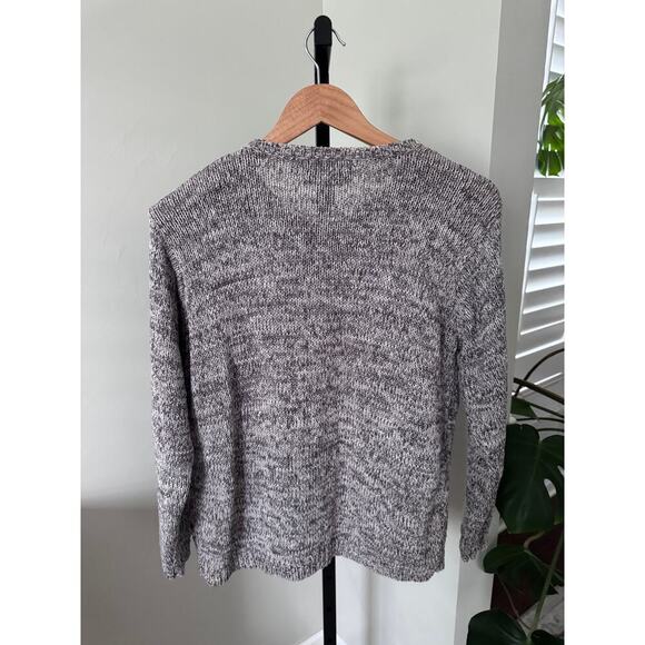 Dress Barn Womens Hand Knitted Gray Floral‎ Sweater - Picture 2 of 4